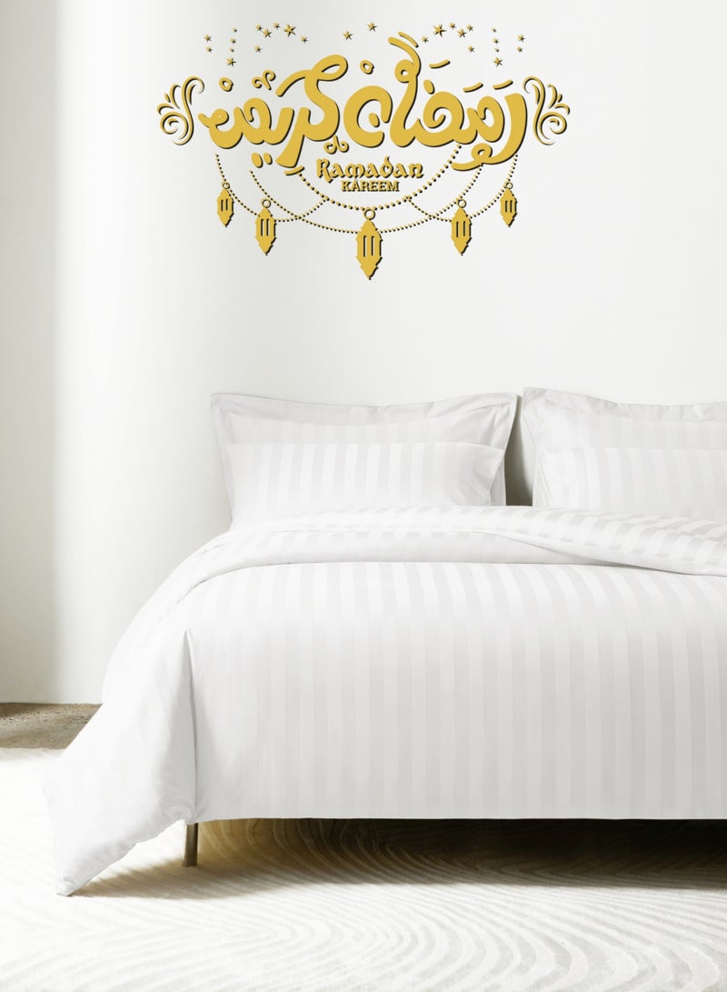 Master Home Textile Cotton Hotel Duvet Cover Sets, Fits 120 cm x 200 cm Size Bed, 4 Pcs Single Size, Hotel Stripe Pattern - Image 1